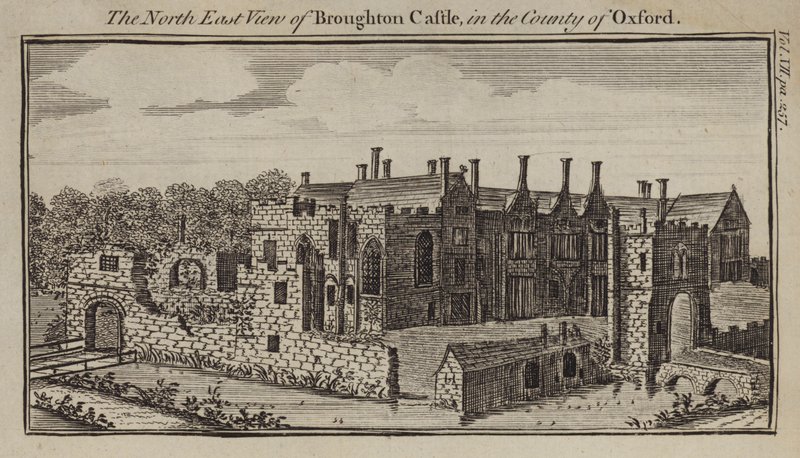 Noordoostelijk uitzicht op Broughton Kasteel, Oxfordshire door English School
