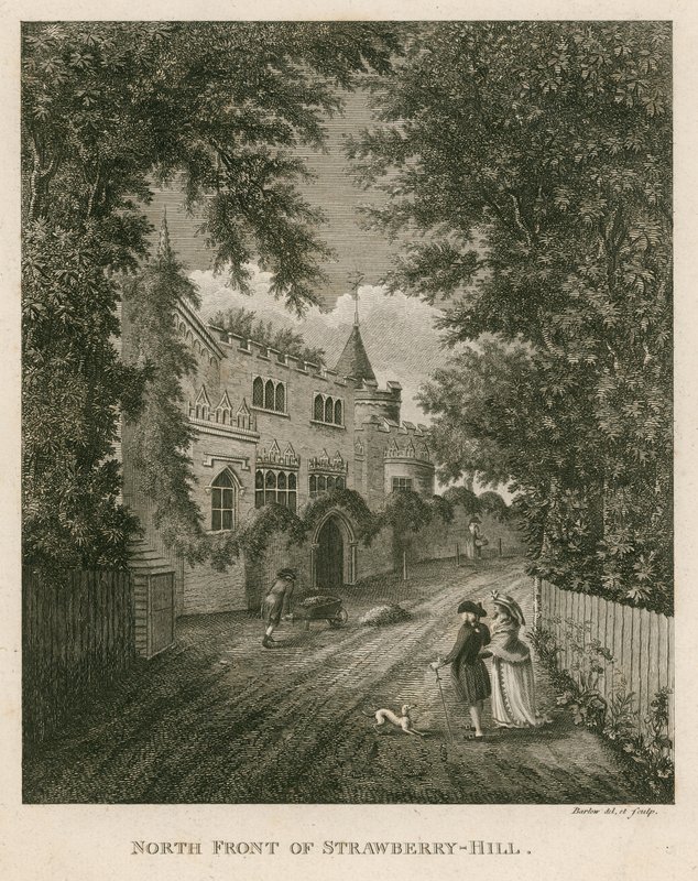 Noordgevel van Strawberry Hill, Twickenham, Londen door English School