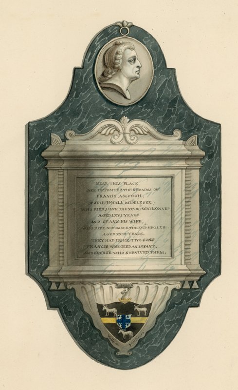 Norwood Cemetery; graf van Francis Ascough van Southhall, Middlesex, overleden 1788 door English School