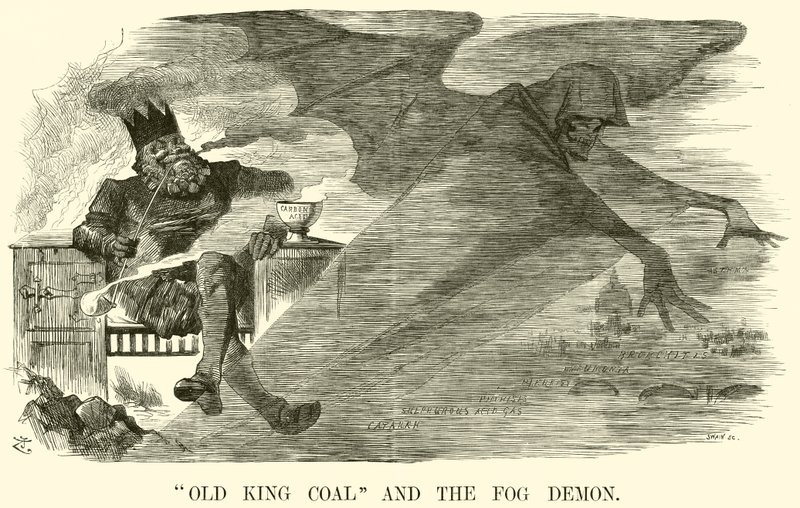 "Oude Koning Kolen" en de Mist Demon (gravure) door English School