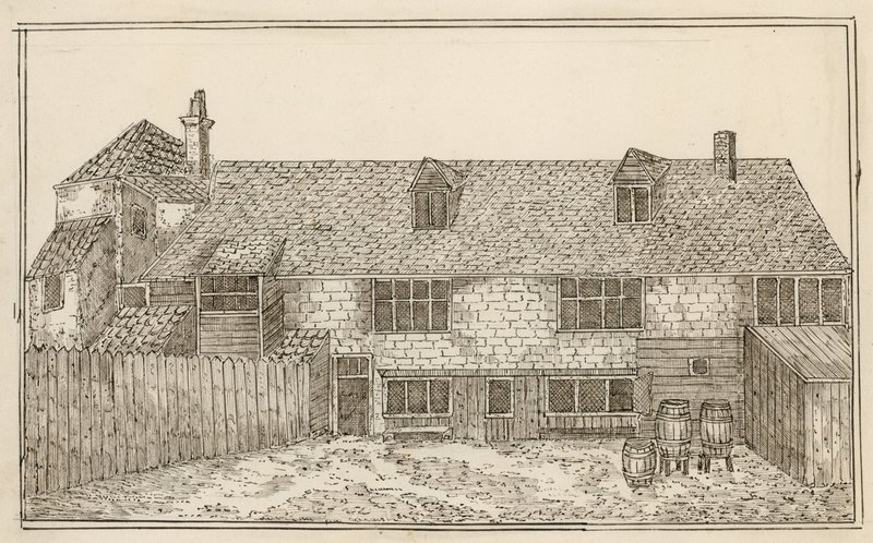 Old Pied Bull, Islington (achterkant) door English School