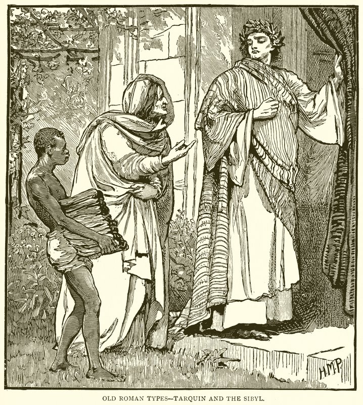 Oude Romeinse Typen--Tarquinius en de Sibylle door English School