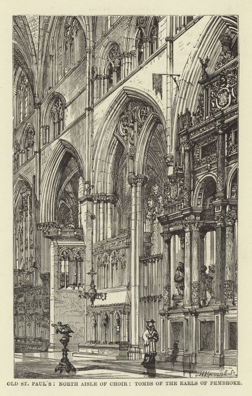 Oude St Pauls, Noordelijke Zijbeuk van het Koor, Graven van de Graven van Pembroke door English School