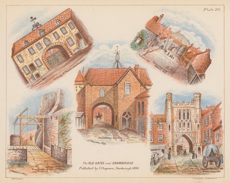 Oude poorten en ophaalbrug, Scarborough door English School