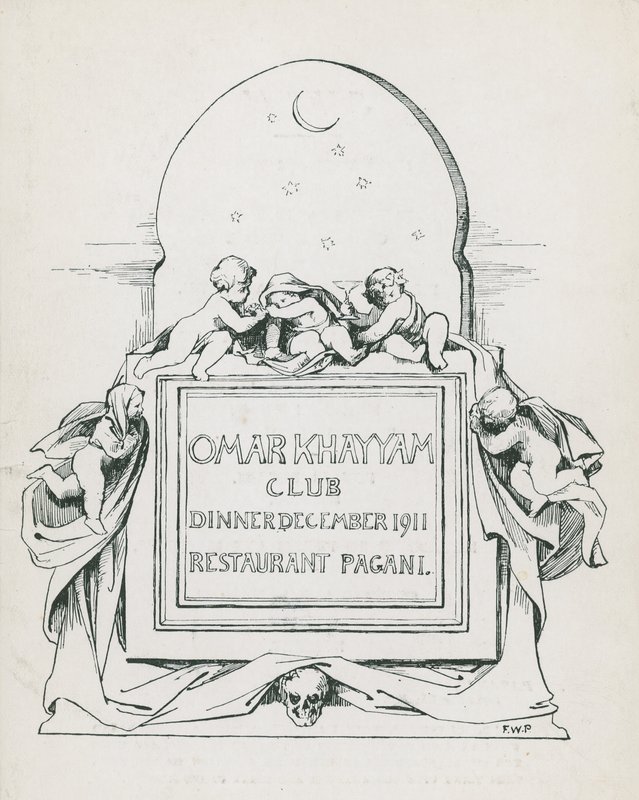 Omar Khayyam Club Diner, december 1911, in Paganis Restaurant door English School