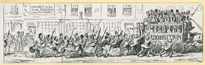 Omnibus naar de Grote Tentoonstelling elke tien minuten door English School