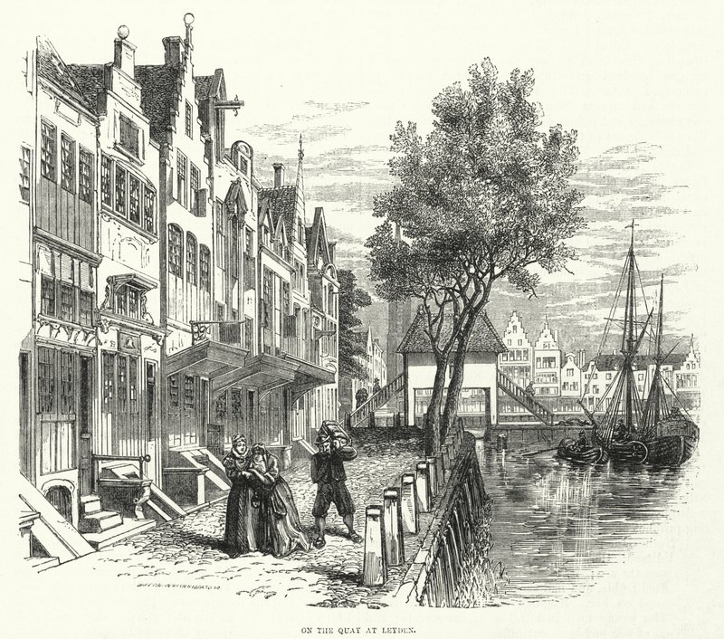 Aan de kade, Leiden door English School