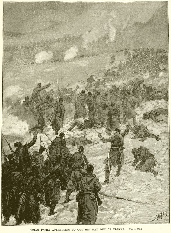 Osman Pasha probeert zich een Weg uit Plevna te Baan door English School