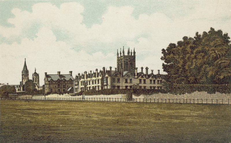 Oxford: Merton College vanuit de velden door English School