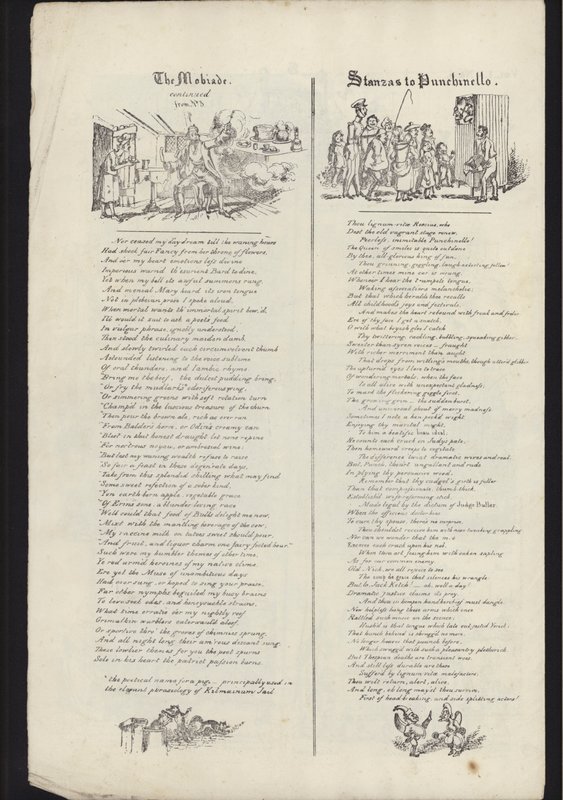 Pagina uit pamflet over Glasgow Fair, gepubliceerd op 23 juli 1835 (gravure) door English School