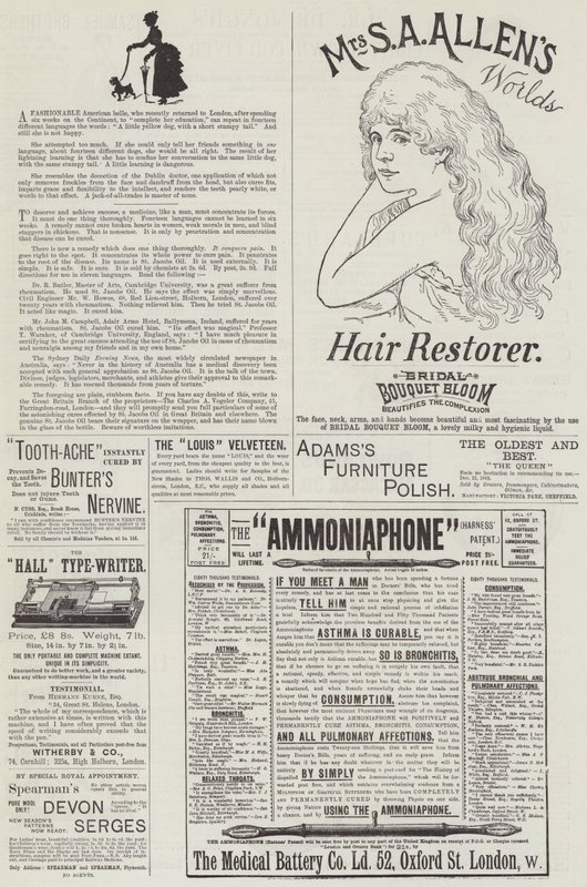 Pagina met advertenties (gravure) door English School