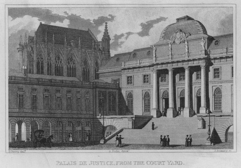 Parijs, Palais De Justice, vanaf de binnenplaats door English School