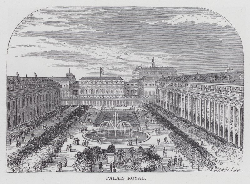 Parijs, Palais Royal (gravure) door English School