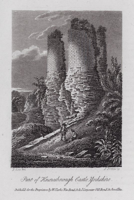 Deel van Knaresborough Castle, Yorkshire door English School