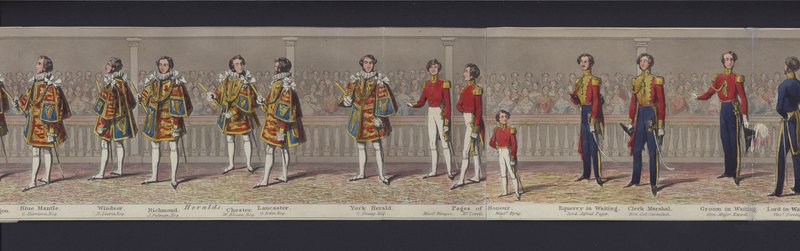 Deel van het panorama van het huwelijk van koningin Victoria, ca. 1840 door English School