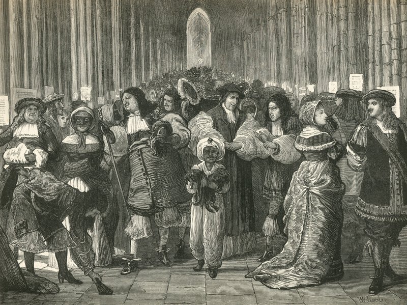 Pauls Walk tijdens het bewind van koning Karel II door English School