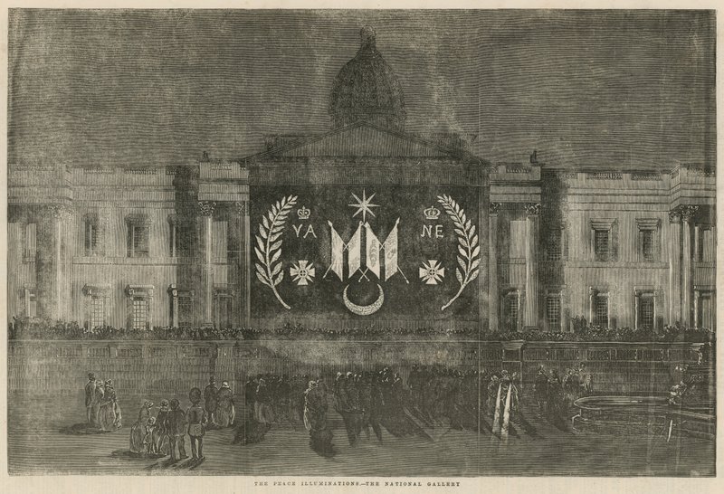 Vredesverlichtingen sieren de National Gallery door English School