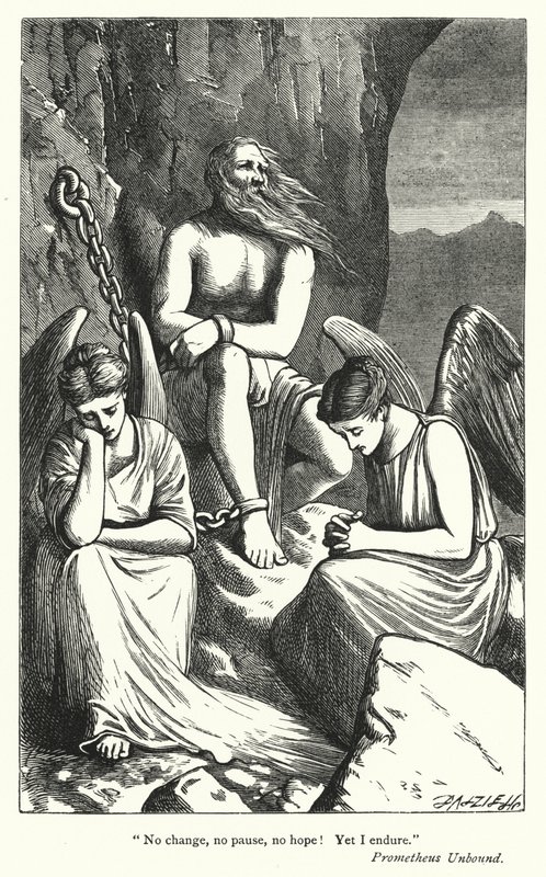 Percy Bysshe Shelley: Illustratie voor Prometheus Unbound door English School