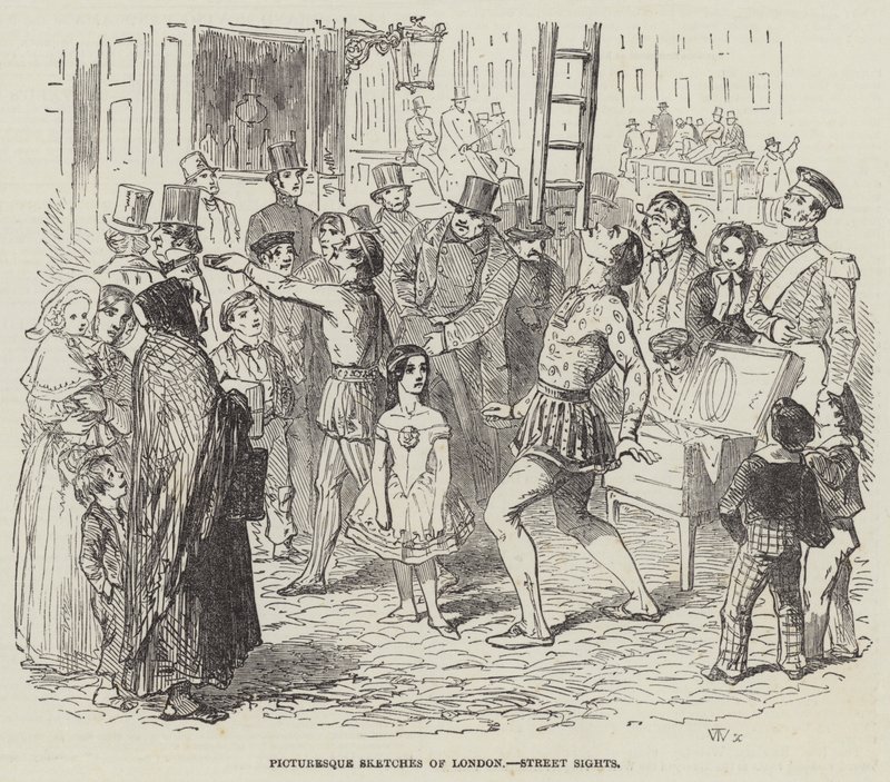 Pittoreske Schetsen van Londen, Straatgezichten door English School