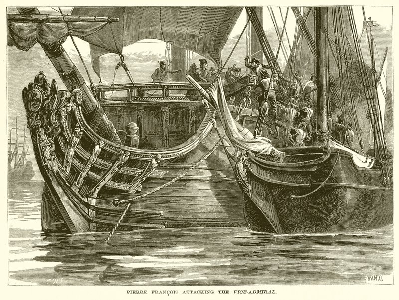 Pierre Francois valt de vice-admiraal aan door English School
