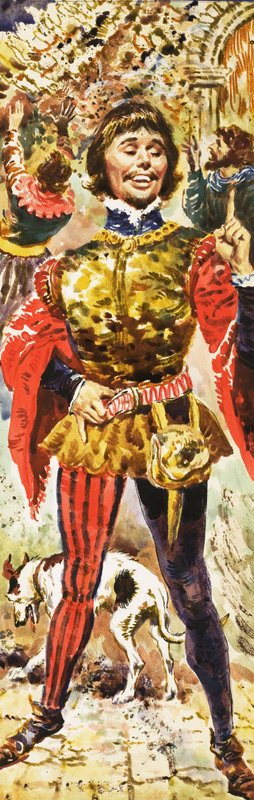 Piers Gaveston bij de kroning van koning Edward door English School