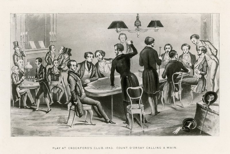 Spel bij Crockfords Club, 1843. Graaf D