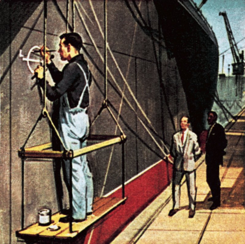 Plimsol-markering of laadlijn door English School