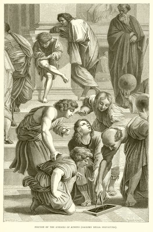 Gedeelte van de Scholen van Athene (Galerij Della Segnatura) door English School