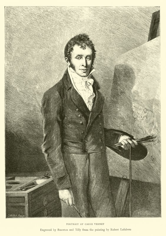 Portret van Carle Vernet door English School