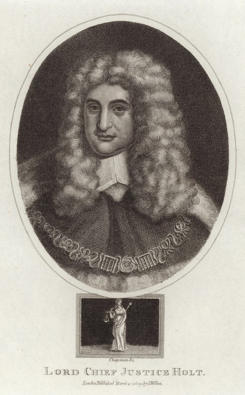 Portret van Lord Chief Justice Holt door English School