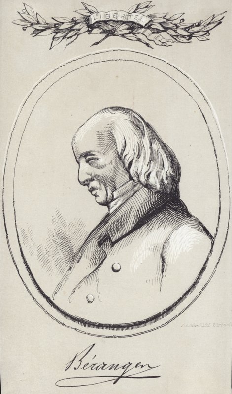 Portret van Pierre-Jean de Beranger door English School