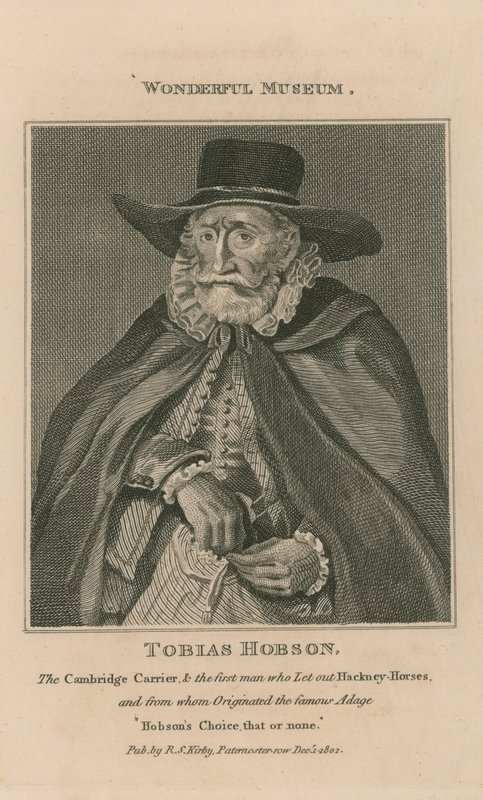 Portret van Tobias Hobson door English School