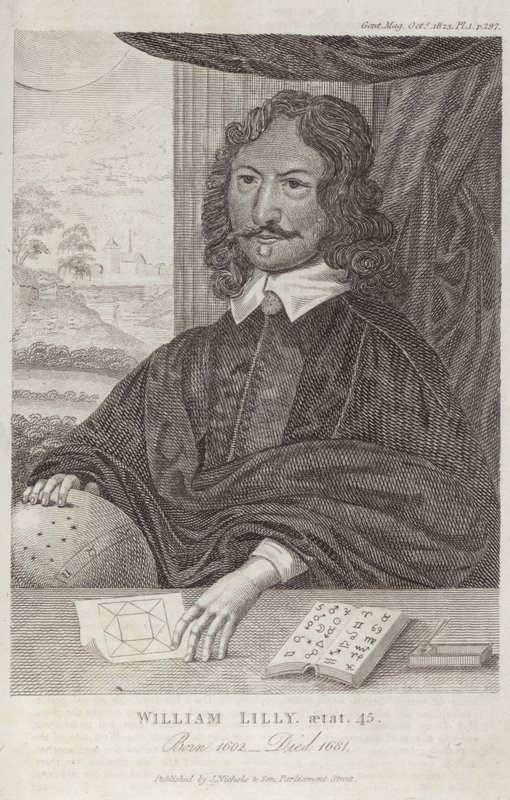 Portret van William Lilly door English School
