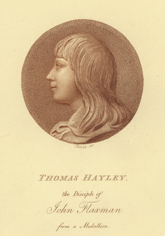Portret van de beeldhouwer Thomas Hayley, leerling van John Flaxman door English School