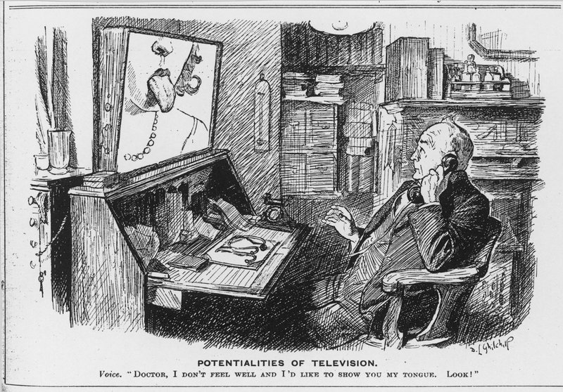 Mogelijkheden van televisie, cartoon uit Punch Magazine door English School