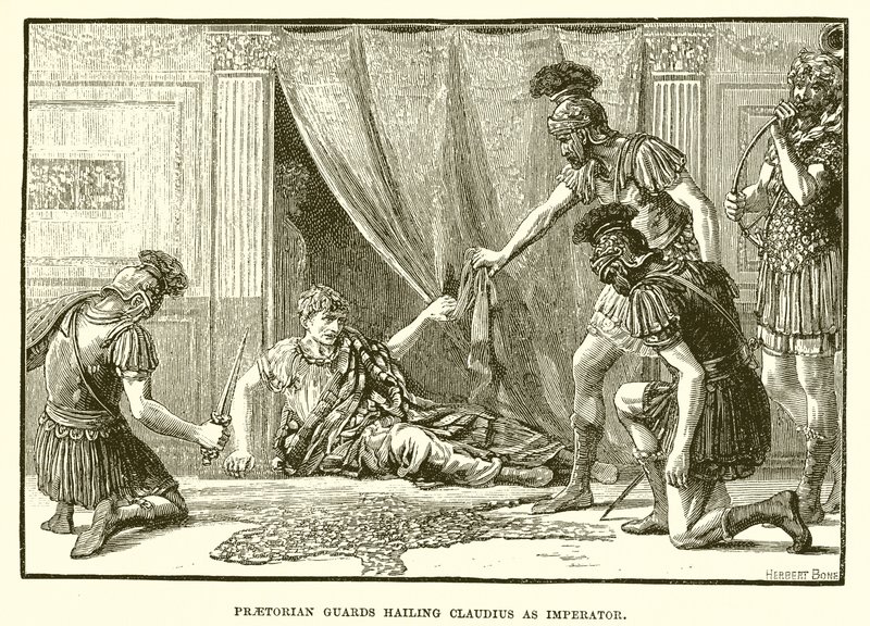 Pretoriaanse garde begroet Claudius als imperator door English School