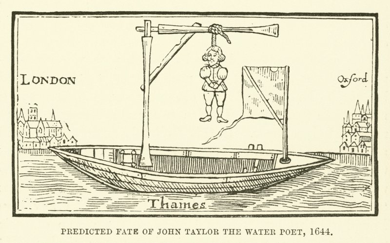 Voorspelde lot van John Taylor de waterdichter door English School