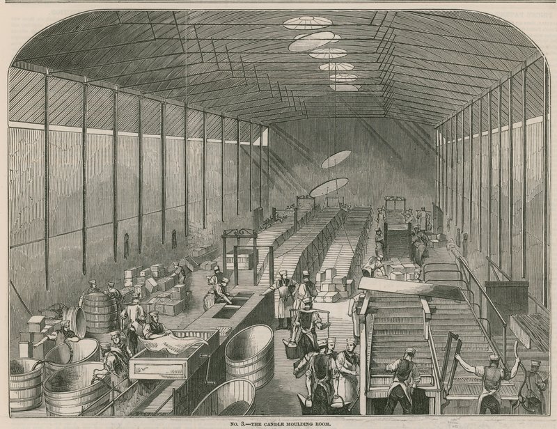 Werken van Prices Patent Candle Company; De kaarsen gietkamer door English School