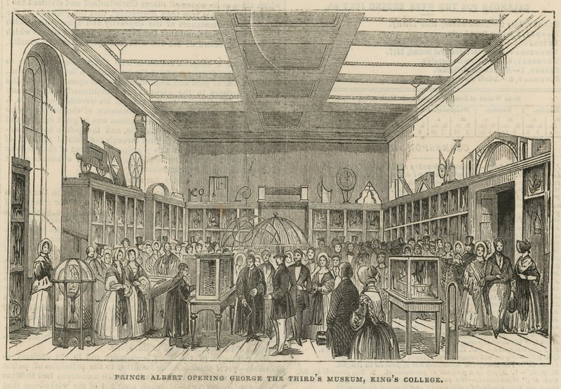 Prins Albert opent het Museum van George de Derde, Kings College, Londen door English School
