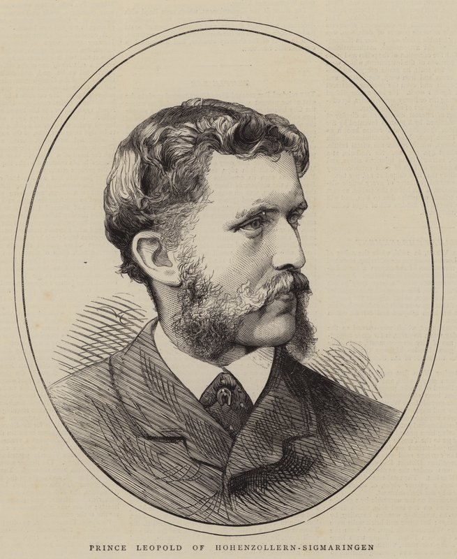 Prins Leopold van Hohenzollern-Sigmaringen (gravure) door English School