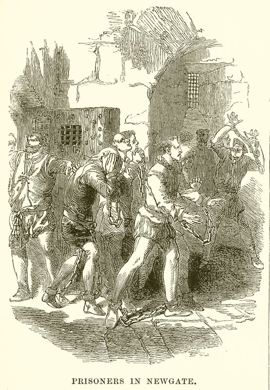 Gevangenen in Newgate door English School