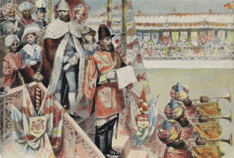 Proclamatie van Koningin Victoria als Keizerin van India door English School