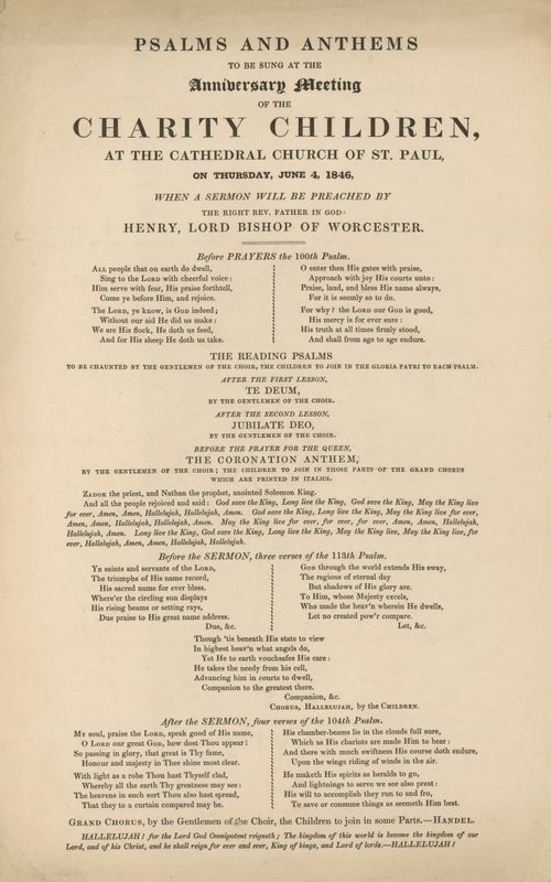 Programma van Psalmen en Anthems door English School