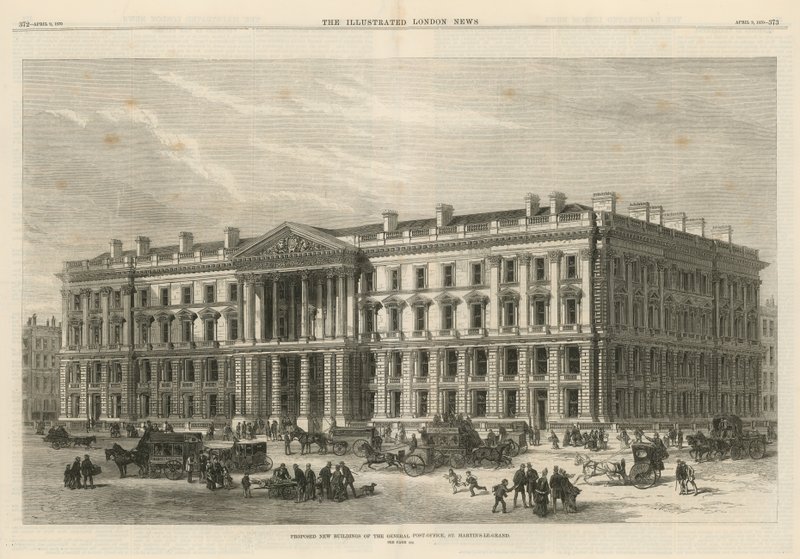 Voorgestelde nieuwe gebouwen van het General Post Office door English School