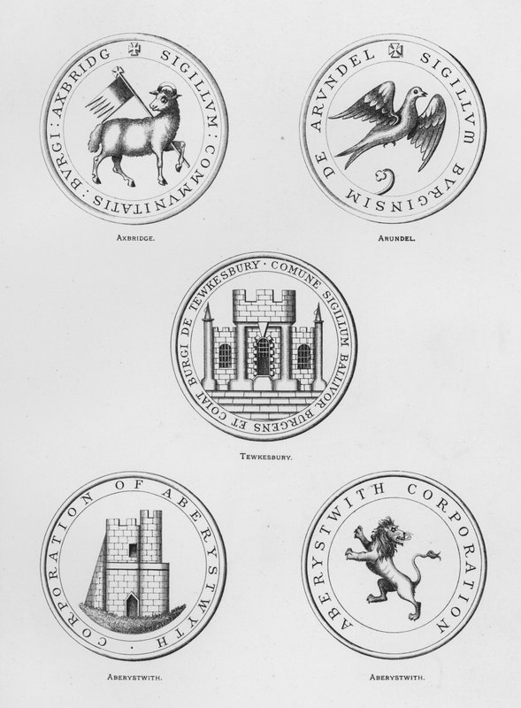 Publieke wapens: Axbridge; Arundel; Tewkesbury; Aberystwith door English School