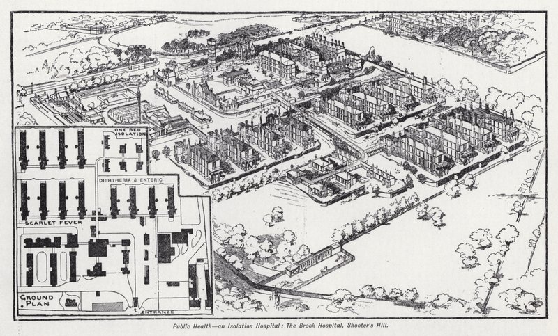 Volksgezondheid, een isolatieziekenhuis, het Brook Hospital, Shooter