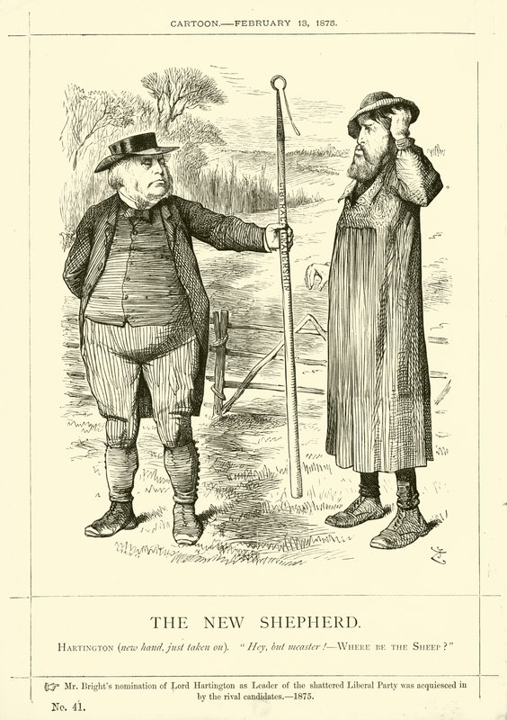 Punch cartoon over John Bright: De nieuwe herder door English School