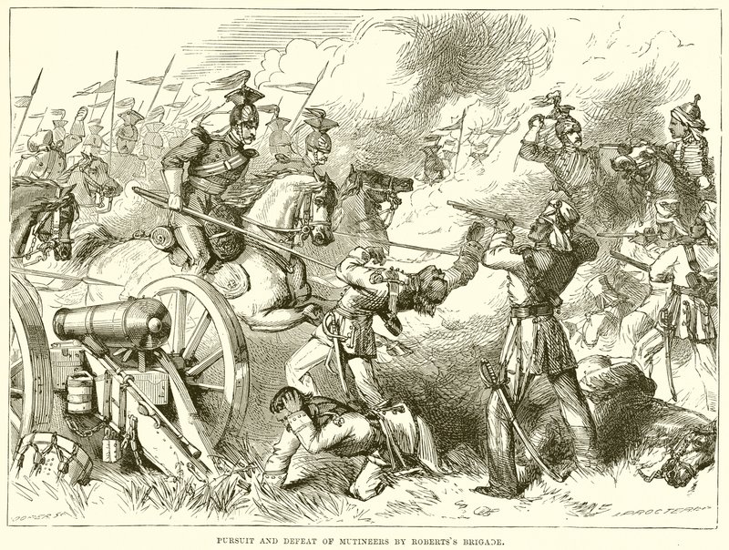Achtervolging en nederlaag van muiters door Roberts brigade door English School