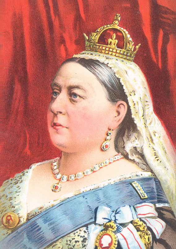 Koningin Victoria - wenskaart door English School
