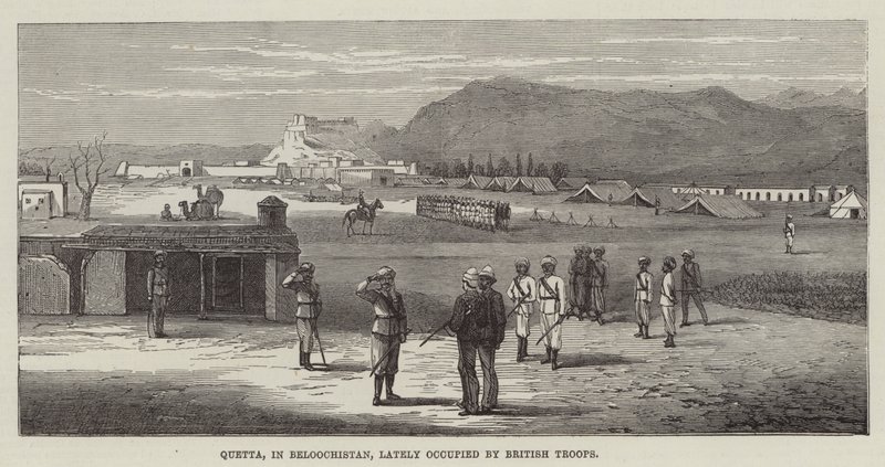 Quetta, in Beloetsjistan, onlangs bezet door Britse troepen door English School